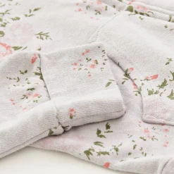 MONROW Kids Zip Up Hoody With Floral Print DOVEGREY Cheap